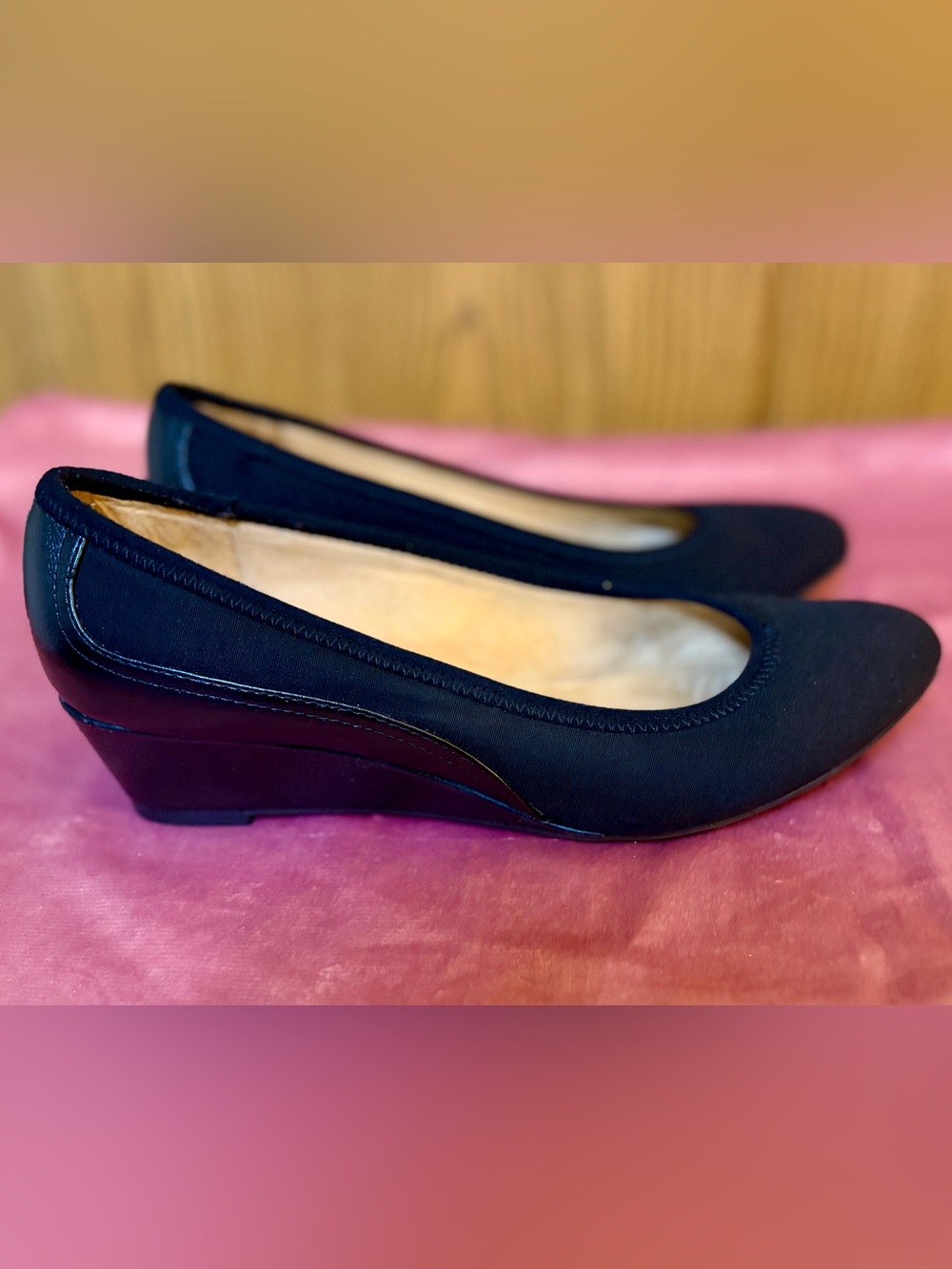 Lifestride Women's Black Wedge Heel Slip-Ons